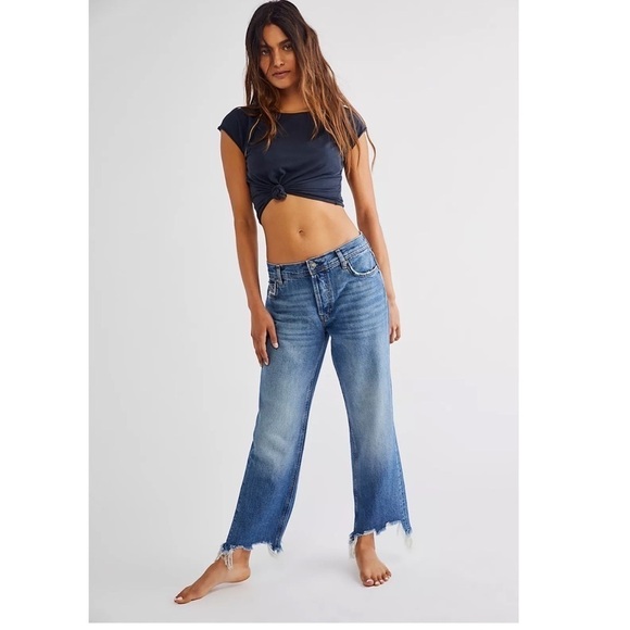 Free People Maggie Mid-Rise Jeans Indigo - Picture 1 of 7